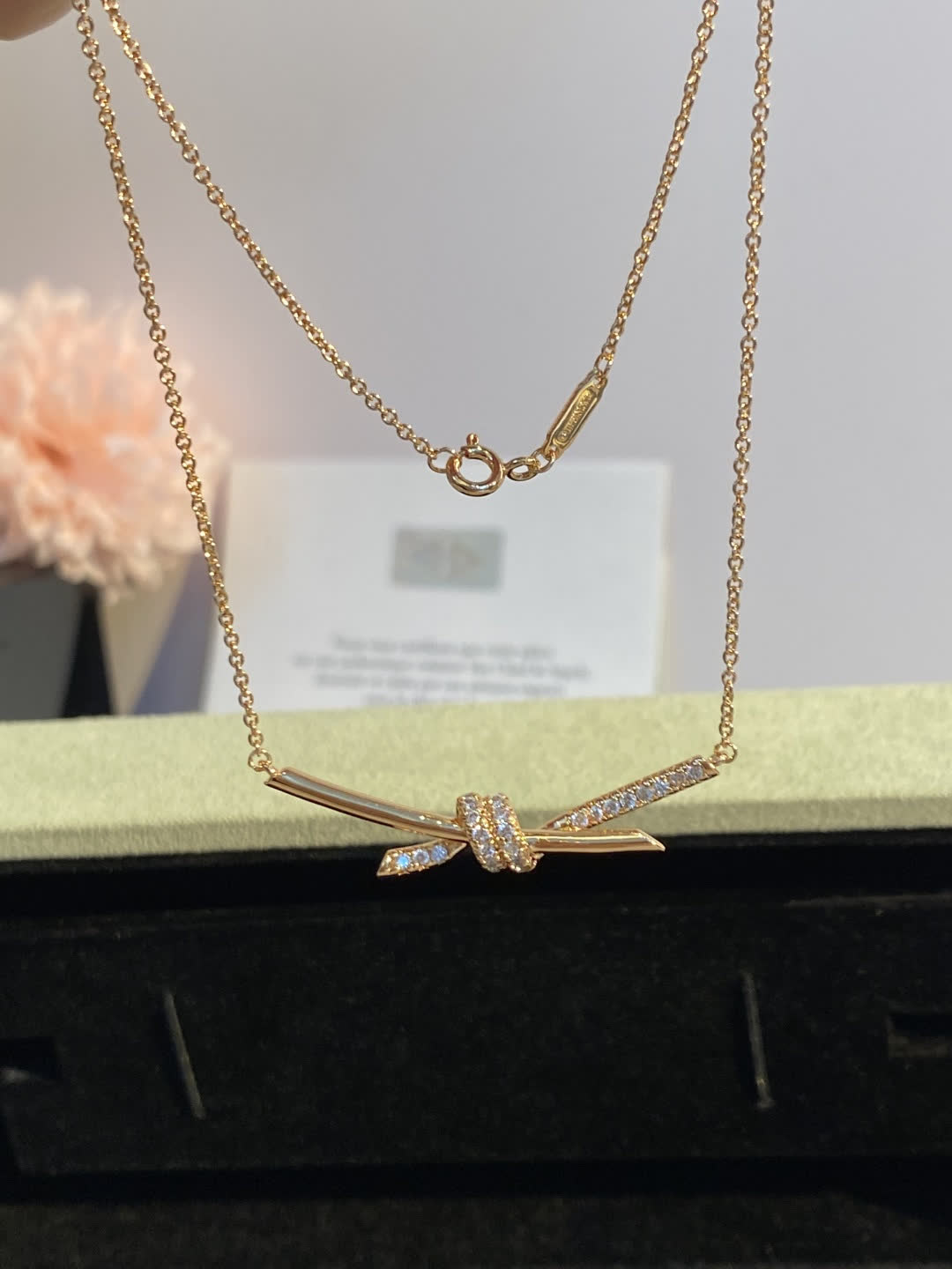 Tiffany & Co. Elsa Peretti® Diamond Bow Bar Necklace